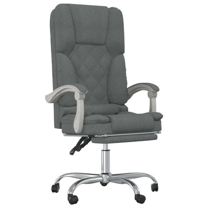 Fauteuil de massage inclinable de bureau Gris foncé Tissu - Photo n°2