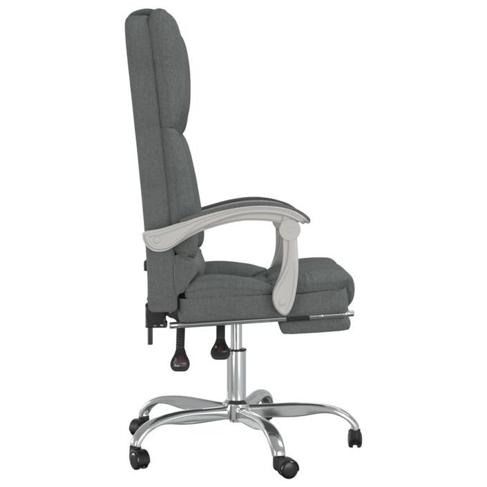 Fauteuil de massage inclinable de bureau Gris foncé Tissu - Photo n°4