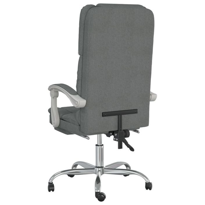 Fauteuil de massage inclinable de bureau Gris foncé Tissu - Photo n°5