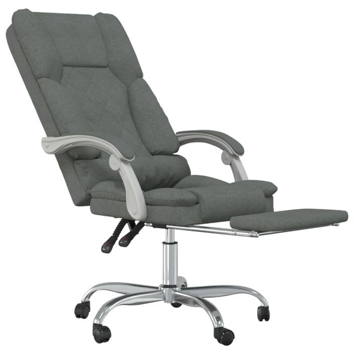 Fauteuil de massage inclinable de bureau Gris foncé Tissu - Photo n°6