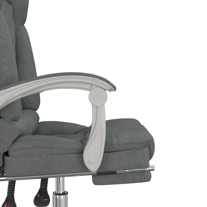 Fauteuil de massage inclinable de bureau Gris foncé Tissu - Photo n°10