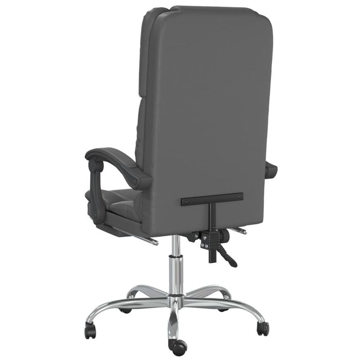 Fauteuil de massage inclinable de bureau Gris Similicuir - Photo n°5