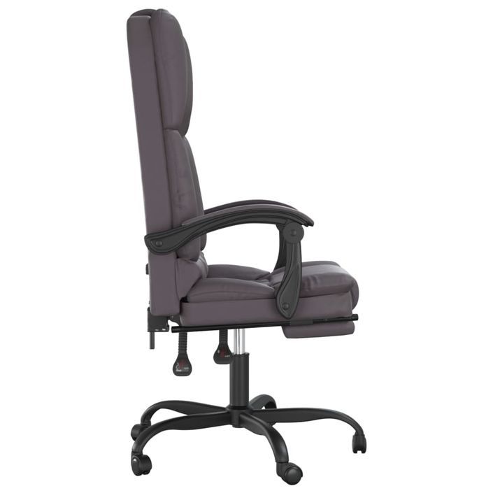 Fauteuil de massage inclinable de bureau Gris Similicuir - Photo n°4