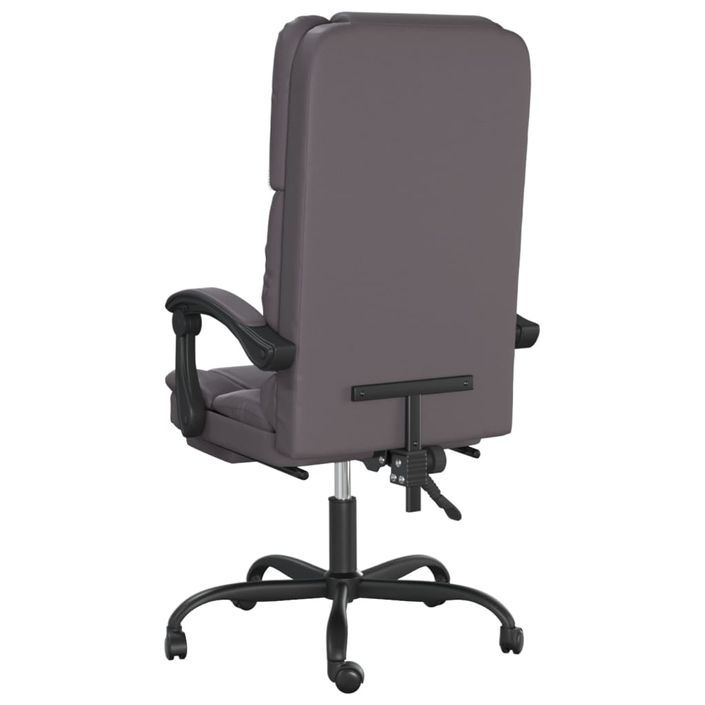 Fauteuil de massage inclinable de bureau Gris Similicuir - Photo n°5