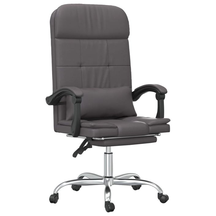 Fauteuil de massage inclinable de bureau Gris Similicuir - Photo n°2