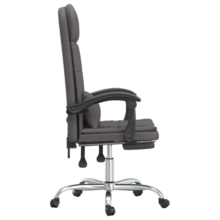 Fauteuil de massage inclinable de bureau Gris Similicuir - Photo n°4