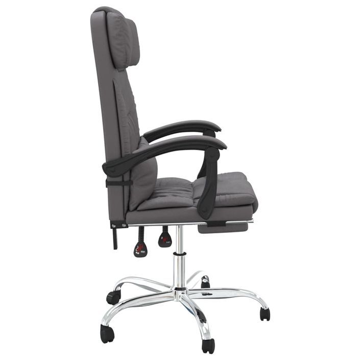 Fauteuil de massage inclinable de bureau Gris Similicuir - Photo n°4