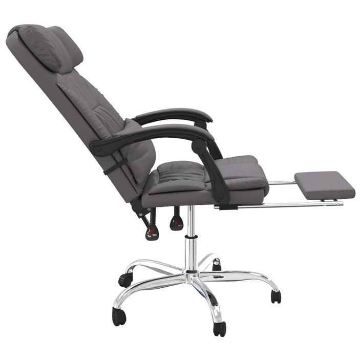 Fauteuil de massage inclinable de bureau Gris Similicuir - Photo n°7