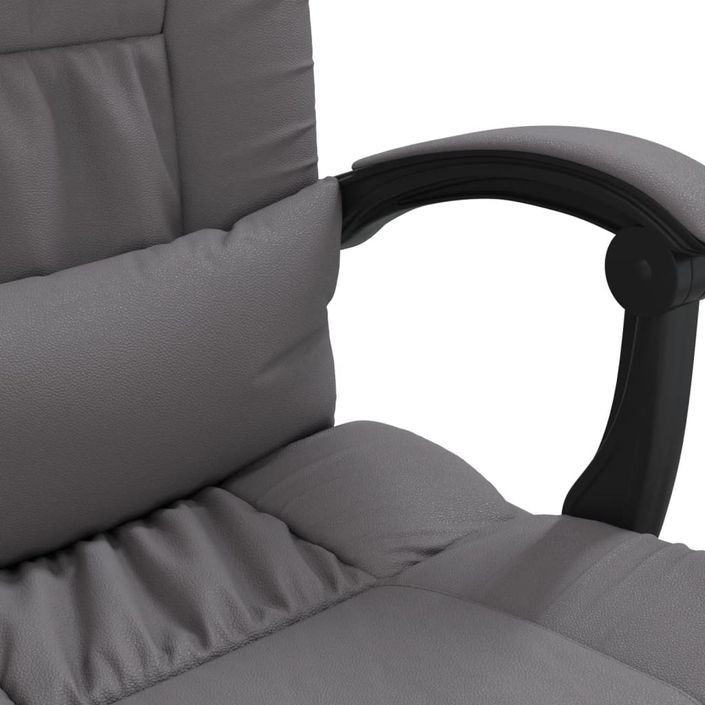 Fauteuil de massage inclinable de bureau Gris Similicuir - Photo n°10