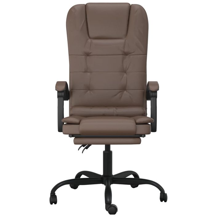 Fauteuil de massage inclinable de bureau Marron Similicuir - Photo n°3