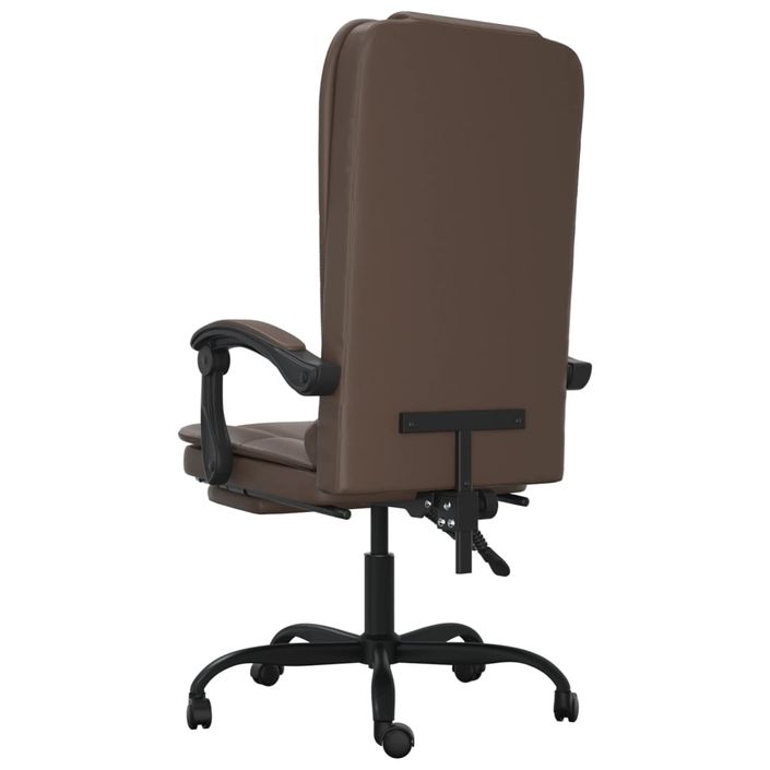 Fauteuil de massage inclinable de bureau Marron Similicuir - Photo n°5