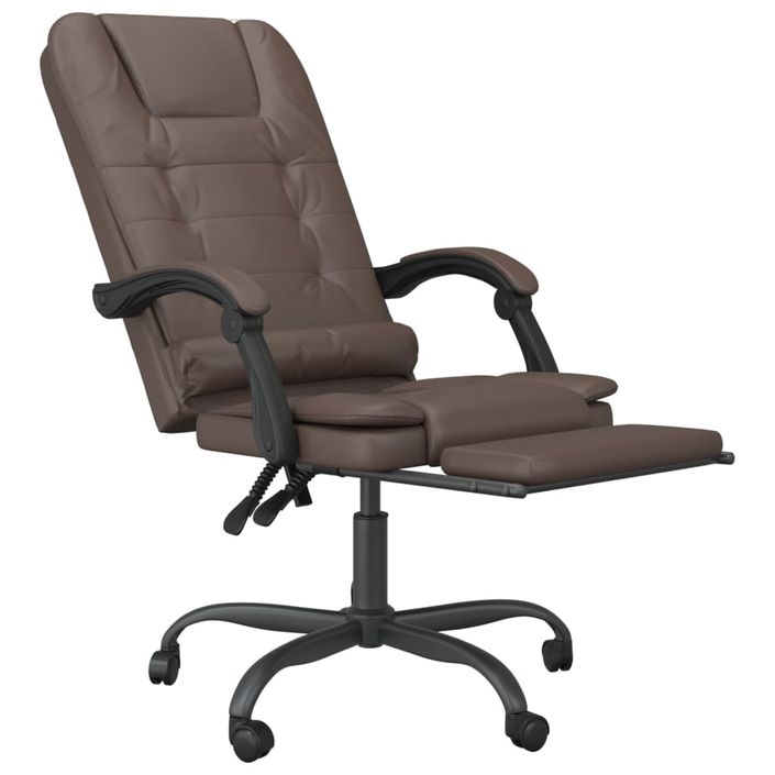 Fauteuil de massage inclinable de bureau Marron Similicuir - Photo n°6