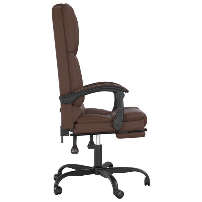 Fauteuil de massage inclinable de bureau Marron Similicuir - Photo n°4