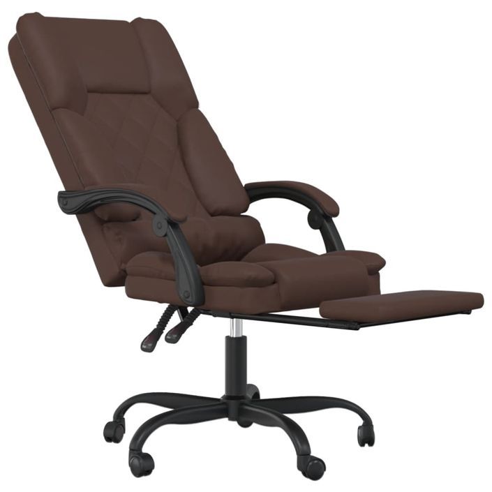 Fauteuil de massage inclinable de bureau Marron Similicuir - Photo n°6