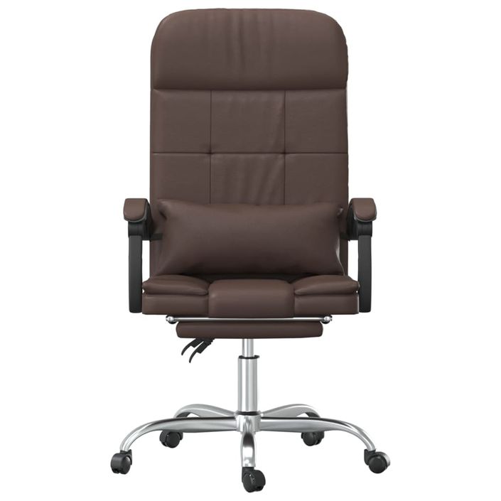 Fauteuil de massage inclinable de bureau Marron Similicuir - Photo n°3