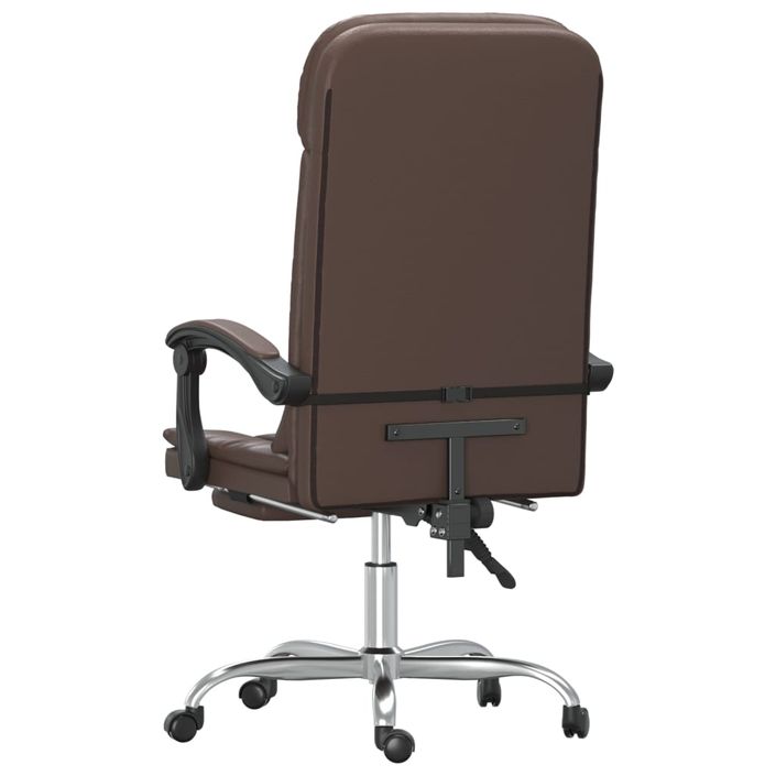 Fauteuil de massage inclinable de bureau Marron Similicuir - Photo n°5