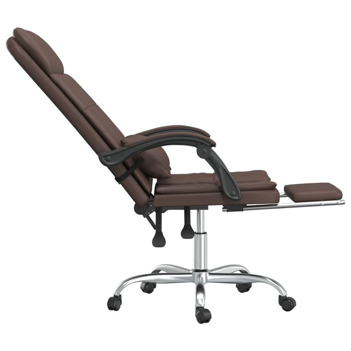 Fauteuil de massage inclinable de bureau Marron Similicuir - Photo n°8