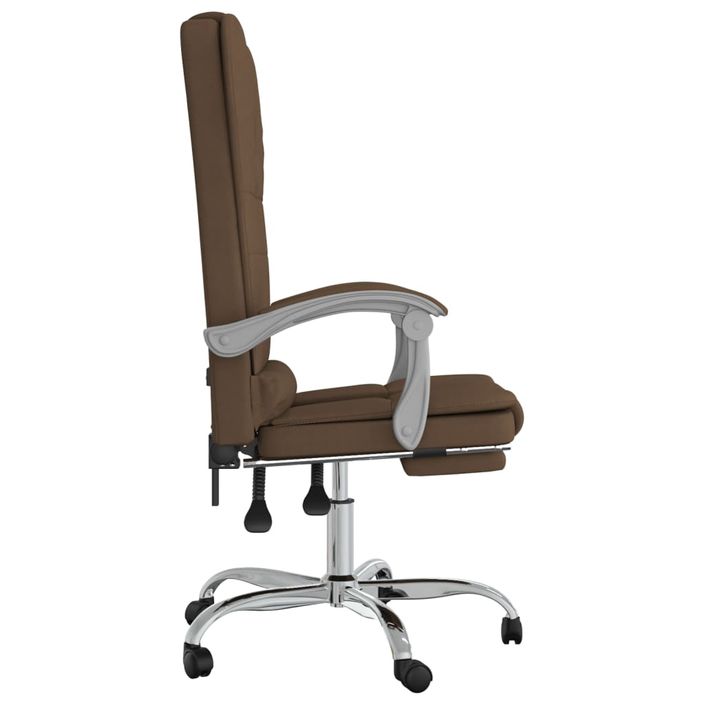 Fauteuil de massage inclinable de bureau Marron Tissu - Photo n°4