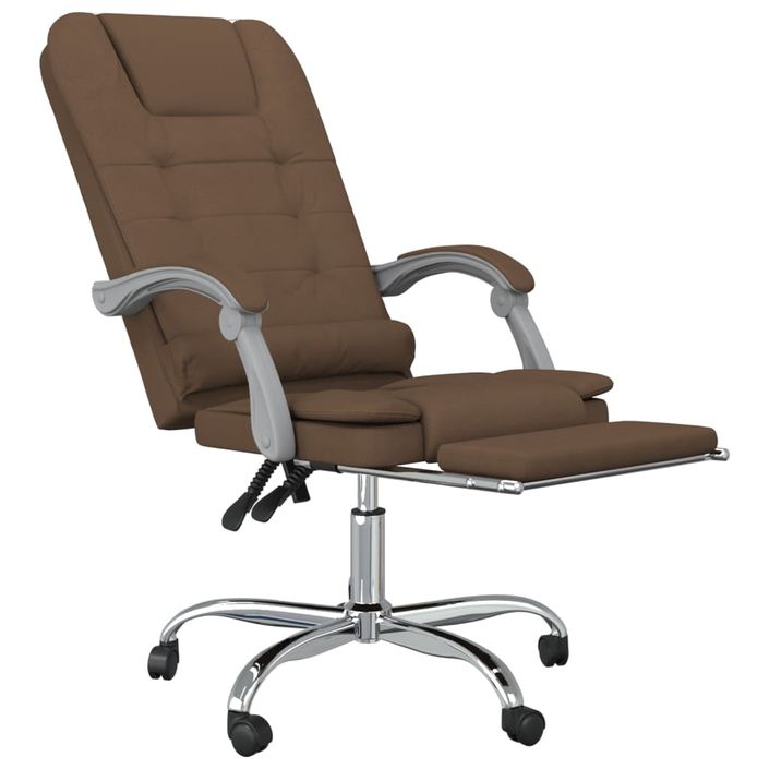 Fauteuil de massage inclinable de bureau Marron Tissu - Photo n°6