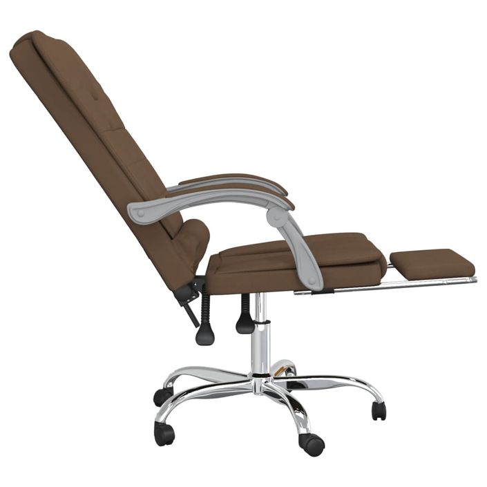 Fauteuil de massage inclinable de bureau Marron Tissu - Photo n°7