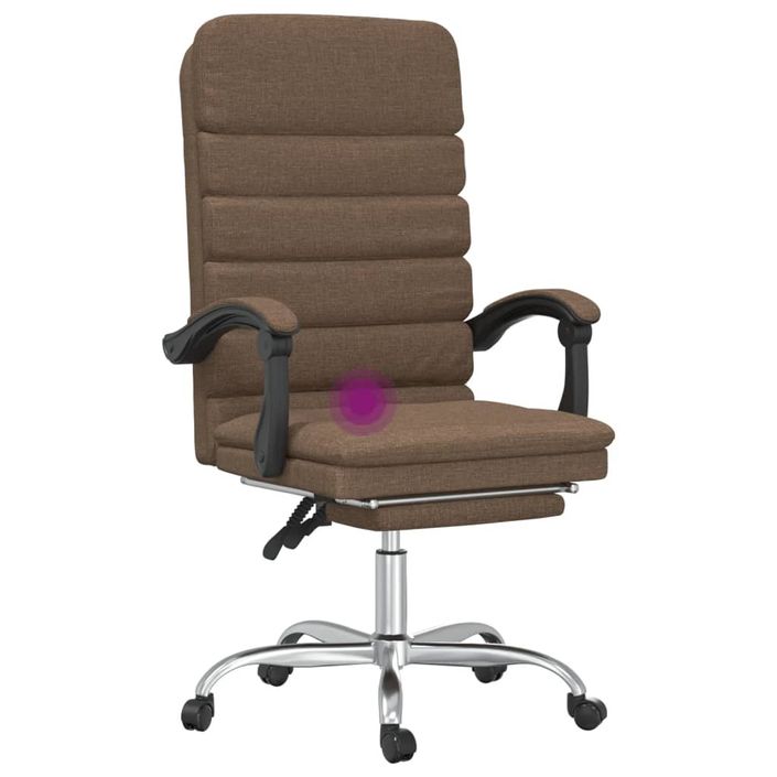 Fauteuil de massage inclinable de bureau Marron Tissu - Photo n°9