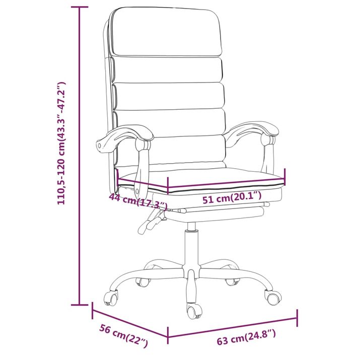 Fauteuil de massage inclinable de bureau Marron Tissu - Photo n°12