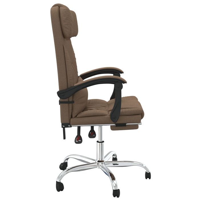 Fauteuil de massage inclinable de bureau Marron Tissu - Photo n°4