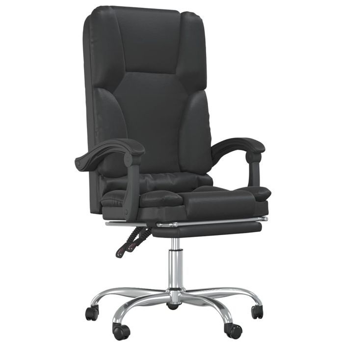 Fauteuil de massage inclinable de bureau Noir Similicuir - Photo n°2