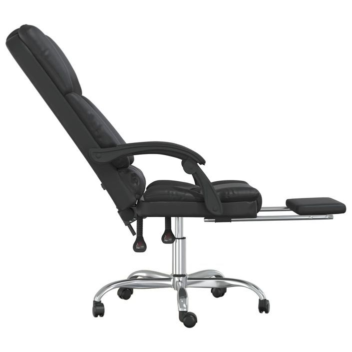 Fauteuil de massage inclinable de bureau Noir Similicuir - Photo n°7