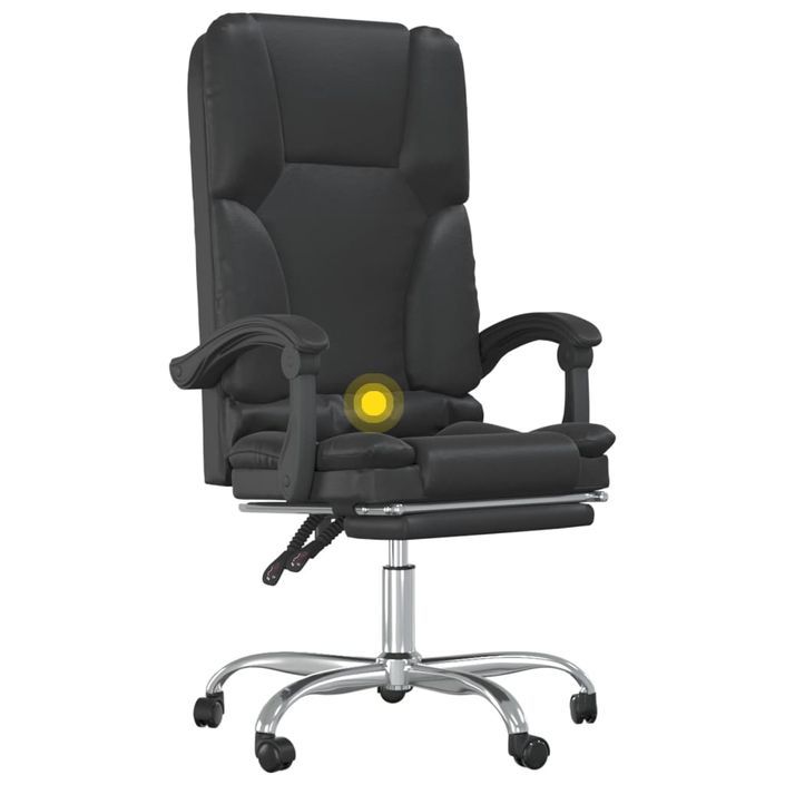 Fauteuil de massage inclinable de bureau Noir Similicuir - Photo n°9