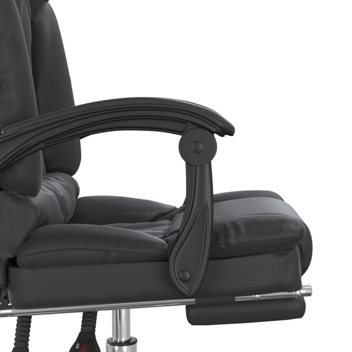 Fauteuil de massage inclinable de bureau Noir Similicuir - Photo n°10