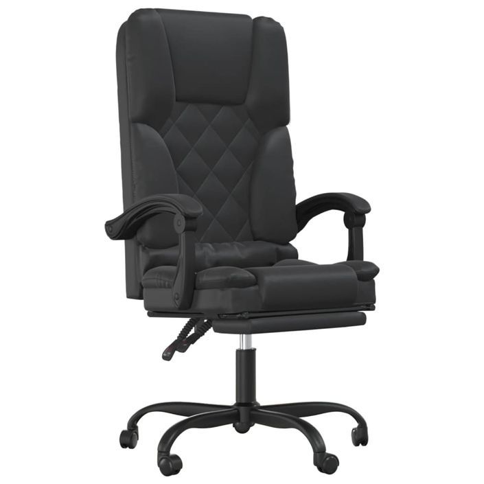 Fauteuil de massage inclinable de bureau Noir Similicuir - Photo n°2