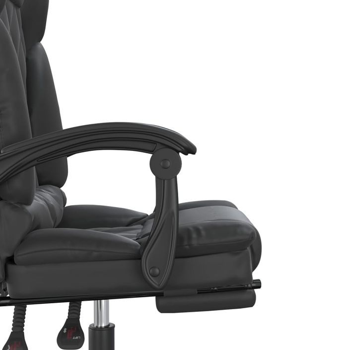 Fauteuil de massage inclinable de bureau Noir Similicuir - Photo n°10