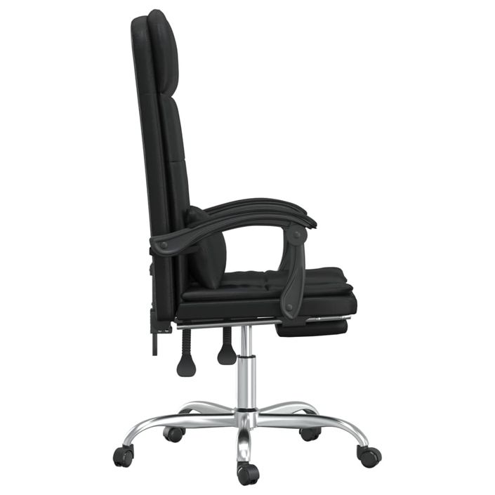 Fauteuil de massage inclinable de bureau Noir Similicuir - Photo n°4