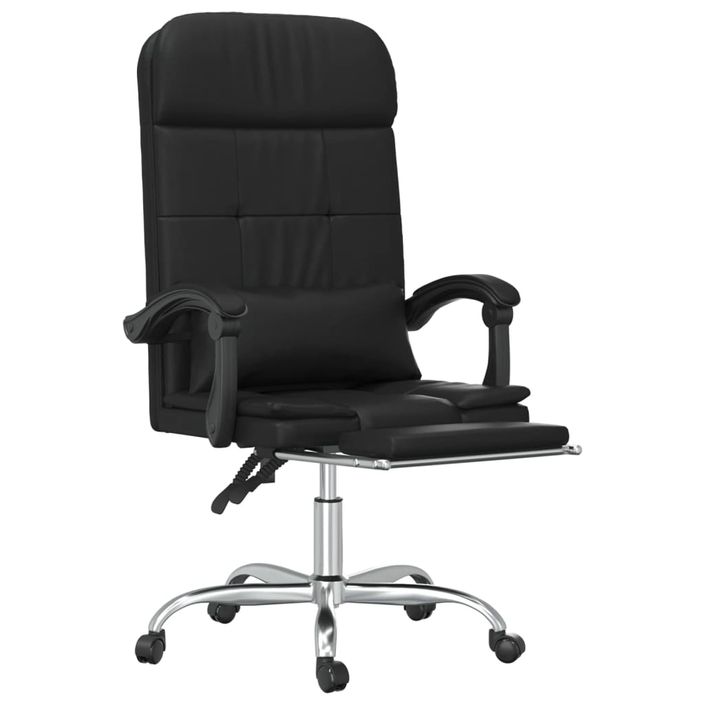 Fauteuil de massage inclinable de bureau Noir Similicuir - Photo n°6