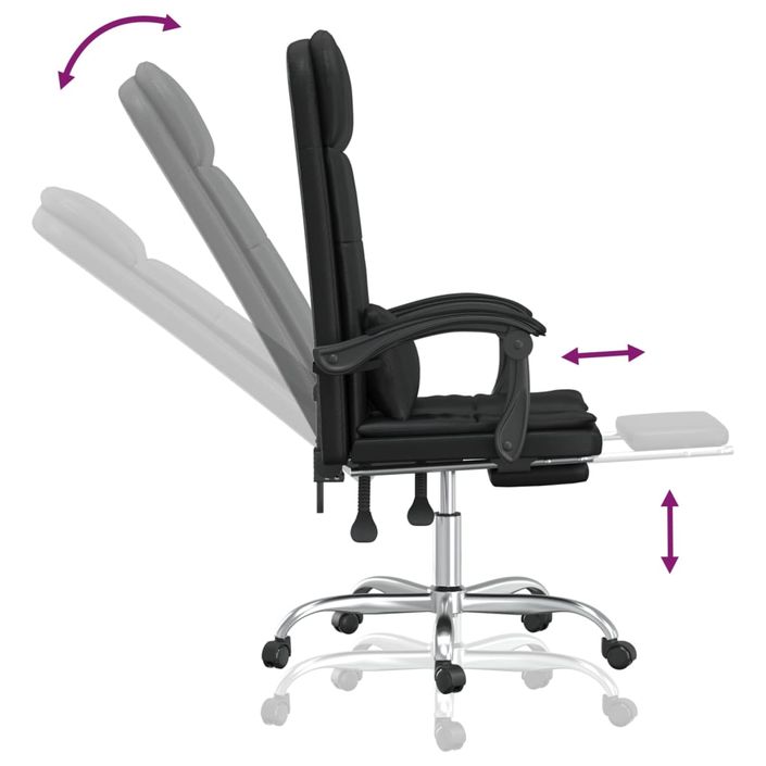 Fauteuil de massage inclinable de bureau Noir Similicuir - Photo n°9