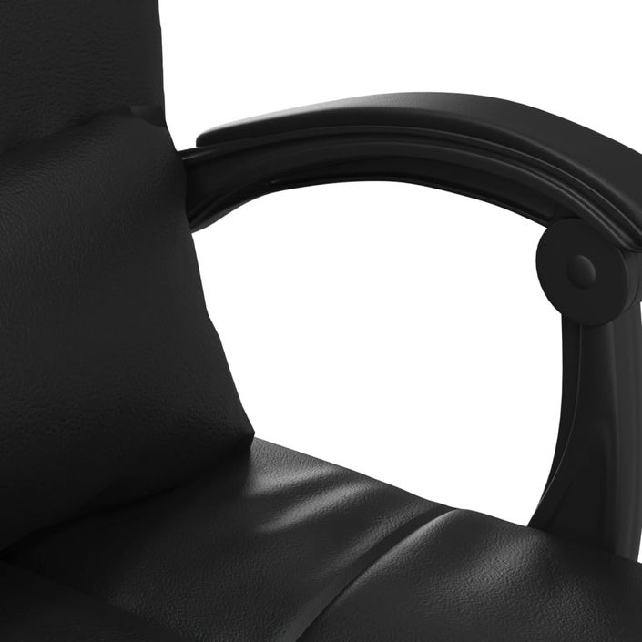 Fauteuil de massage inclinable de bureau Noir Similicuir - Photo n°11