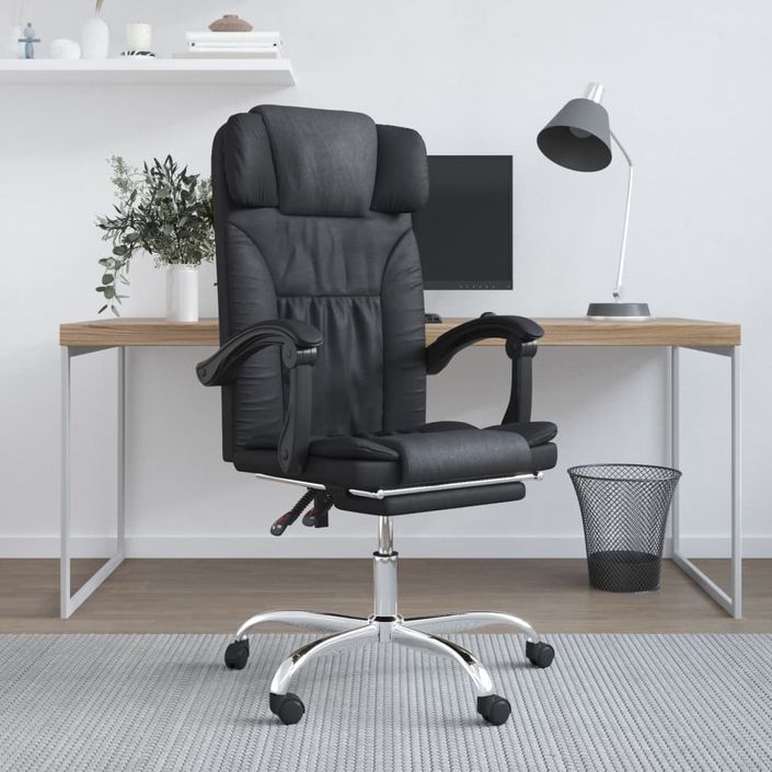 Fauteuil de massage inclinable de bureau Noir Similicuir - Photo n°1