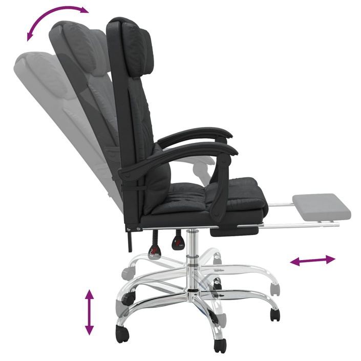 Fauteuil de massage inclinable de bureau Noir Similicuir - Photo n°8