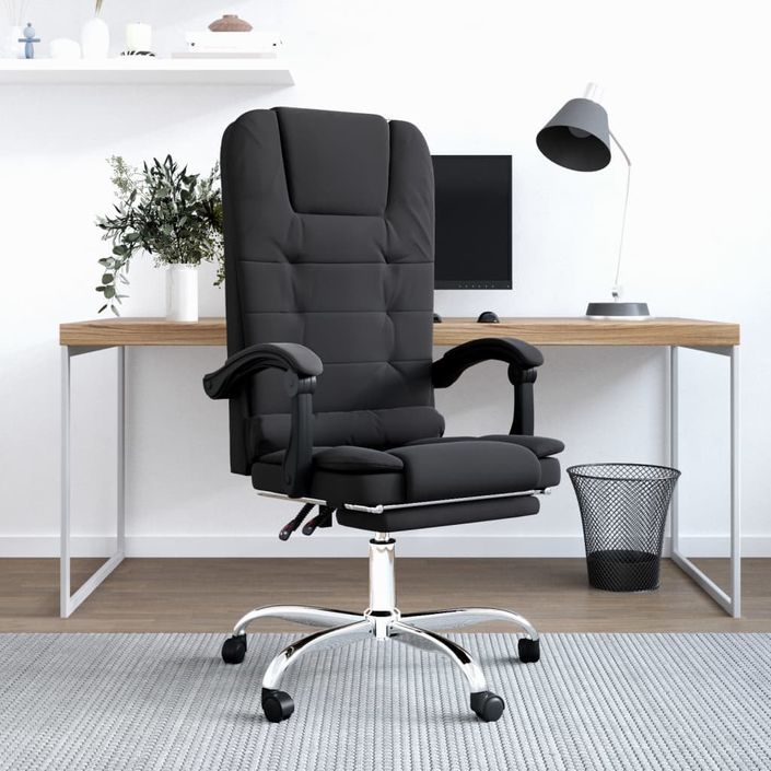 Fauteuil de massage inclinable de bureau Noir Velours - Photo n°1