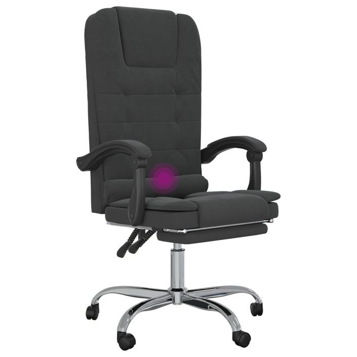 Fauteuil de massage inclinable de bureau Noir Velours - Photo n°9