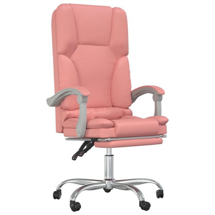 Fauteuil de massage inclinable de bureau Rose Similicuir - Photo n°2