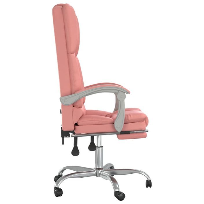 Fauteuil de massage inclinable de bureau Rose Similicuir - Photo n°4