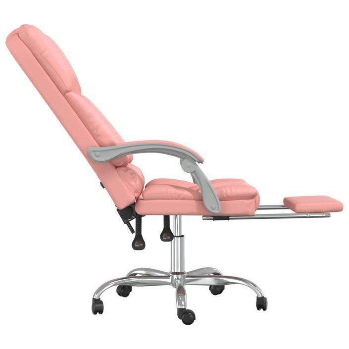 Fauteuil de massage inclinable de bureau Rose Similicuir - Photo n°7