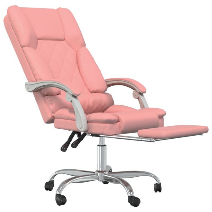 Fauteuil de massage inclinable de bureau Rose Similicuir - Photo n°6