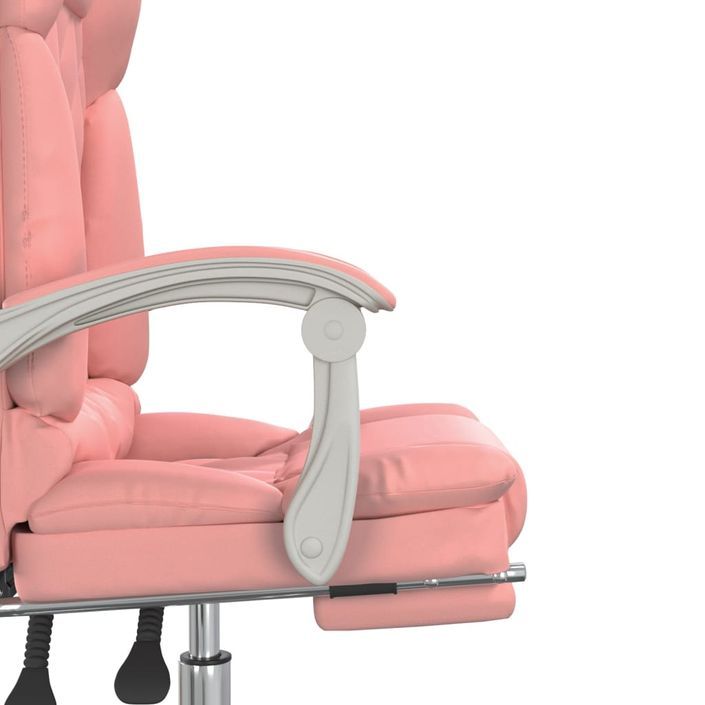 Fauteuil de massage inclinable de bureau Rose Similicuir - Photo n°10