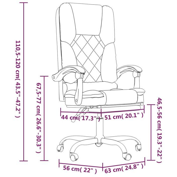 Fauteuil de massage inclinable de bureau Rose Similicuir - Photo n°12