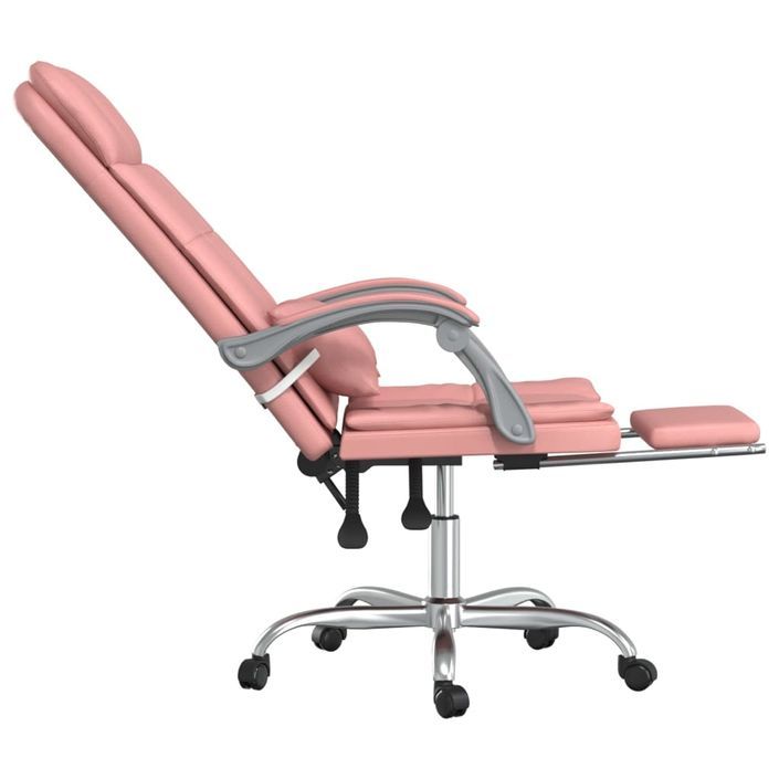 Fauteuil de massage inclinable de bureau Rose Similicuir - Photo n°8