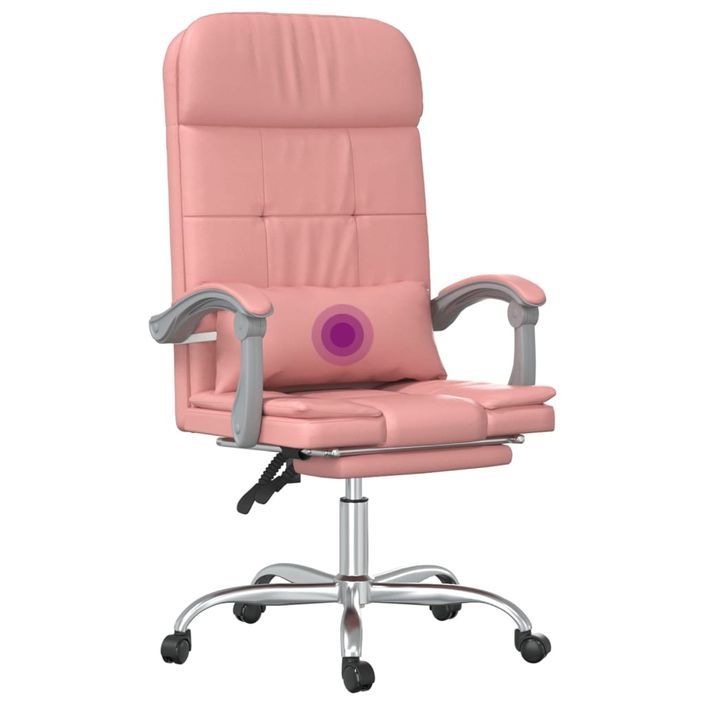 Fauteuil de massage inclinable de bureau Rose Similicuir - Photo n°10