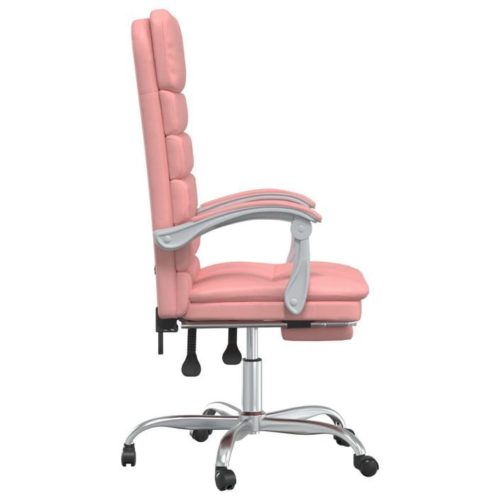 Fauteuil de massage inclinable de bureau Rose Similicuir - Photo n°4